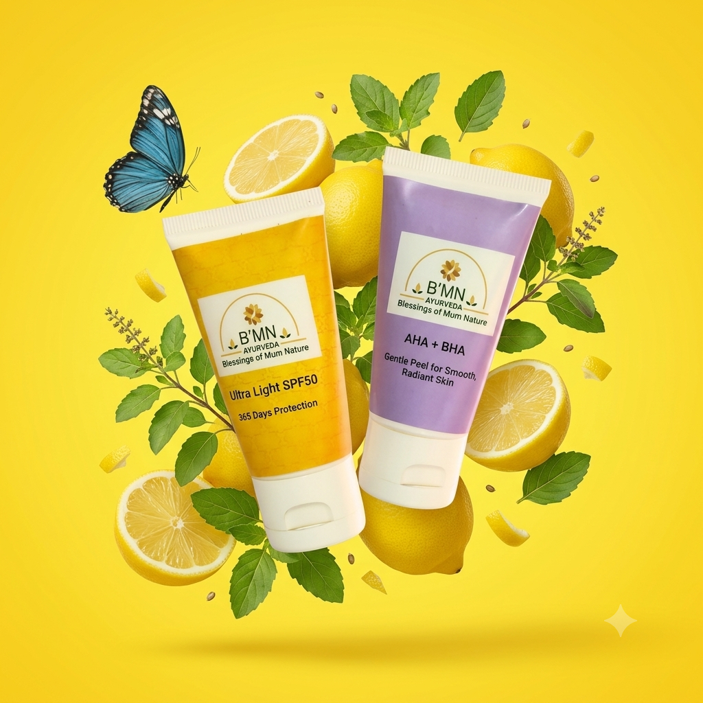 B’MN Ayurveda Mini Combo AHA+BHA and Ultra Light SPF50